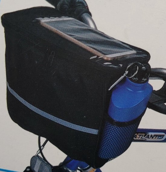 Fiets stuurtas GSM XQ MAX Fietsstuurtas 26.6x12x32 cm met transparant touch boven vak voor o.a. GSM of routekaart - fietstas gsm van XQ MAX