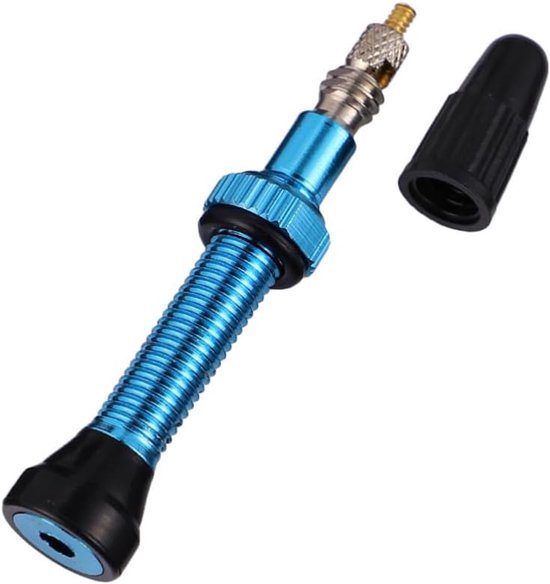Fiets Ventiel - Frans Ventiel Oppompen - Mountainbike Tubeless - Duurzaam Koper Materiaal - 5.3cm Lengte - Blauw