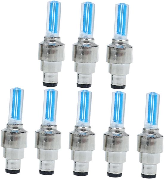 Fiets Ventiel Lampen - Fietsband Verlichting - Veilig Fietsen - Automatische Functie - 63 cm - Blauw