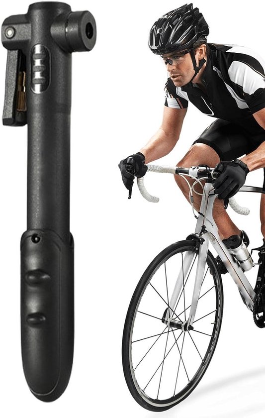 Fiets vloerpomp - Fietspomp met manometer - Banden oppompen - Compact en draagbaar ontwerp - 80 psi - Zwart