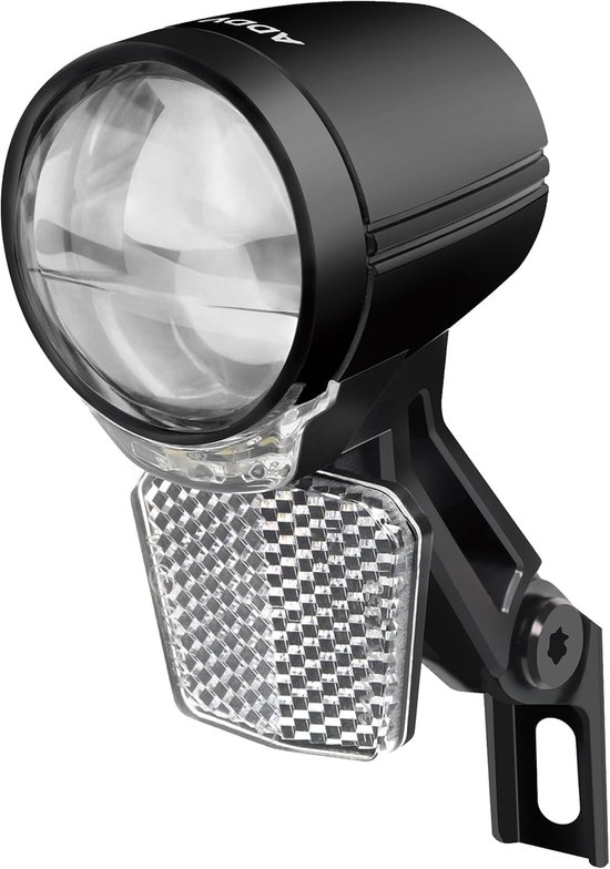 Fiets Voorlicht - Dynamo Lamp - Veilig Fietsen - Dubbele Lens - 50 Lux - Zwart