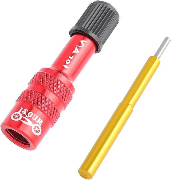 Fiets Vorkventiel Adapter - Fiets Pomp Adapter - Fiets Onderhoud - Lichtgewicht Aluminium - 473 x 113 mm - Rood