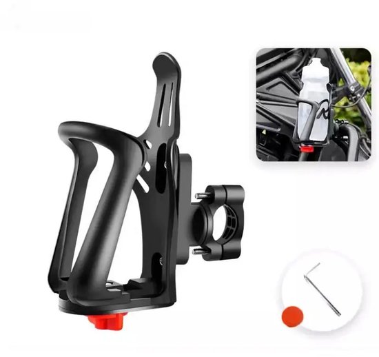 Fiets Waterfleshouder – Motorfiets Bekerhouder met Quick Adjust Knop, Verstelbare Bidonhouder voor Fiets en Motor, Ideaal voor Lange Ritten en Outdoor Gebruik