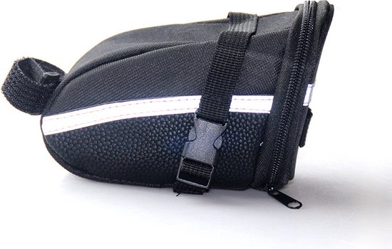 Fiets zadeltas fietszadeltas met voorkantde - Achtertas en tankrugzak voor achterbank - Achtertas voor fiets - zwart - 15*10*9cm - Polyester van Merkloos