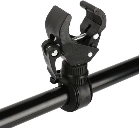 Fiets Zaklamphouder - Fietsaccessoire Houder - Veilig Fietsen - 360 Graden Rotatie - Universele Klem - Zwart