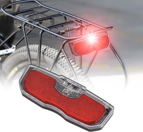 Fietsachterlicht, ABS fietsachterlicht met reflector, universeel waarschuwingslicht voor mountainbikes (batterij niet inbegrepen), acryl fietsachterlicht met reflector