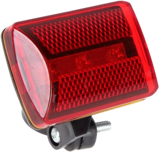 Fietsachterlicht Batterij - Veiligheidslamp Fiets - Nachtelijk Fietsen - Vijf Heldere LED's - 6 x 4 cm - Rood