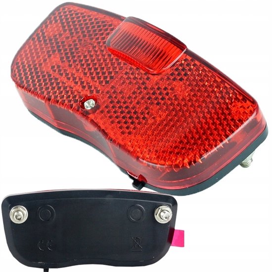 Fietsachterlicht met 3 LED's op bagagedrager, 2x AAA batterijen