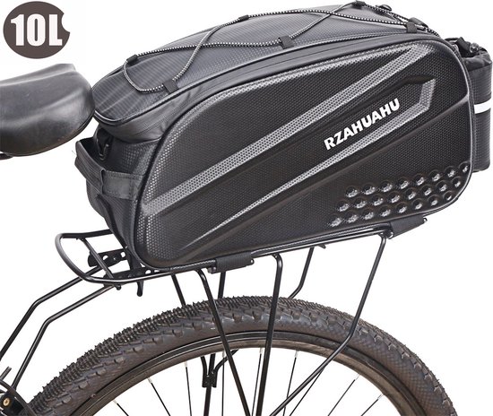 Fietsachtertas-10 Liter-Fietstas Bagagedragertas-Waterdichte Fietstassen-Met Schouderband en Handvat-Met bekerhouder-Zwart van Avenature