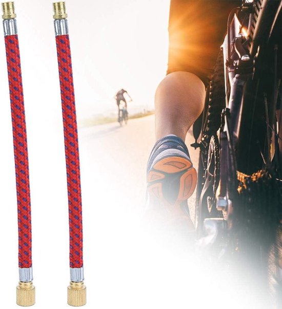 Fietsband Pomp Slang - Ventiel Verlenger - Banden Oppompen - Flexibel Rubber Materiaal - 2 Stuks 16.5cm - Koper Verguld