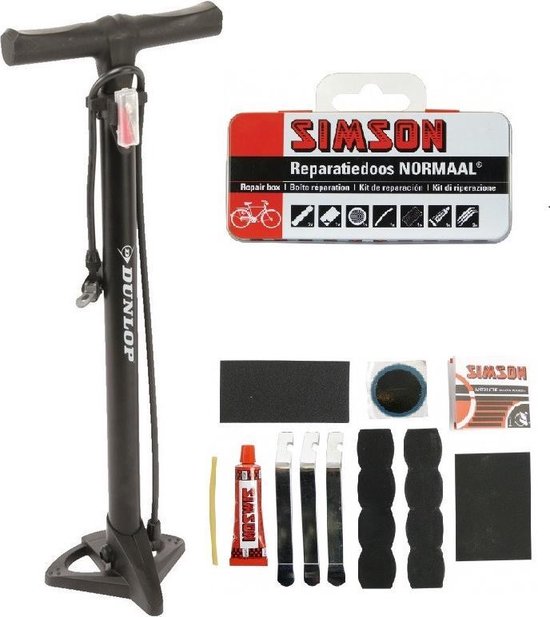 Fietsbanden repareer set compleet - fietspomp en reparatieset - Fiets accessoires pomp van Aldorax