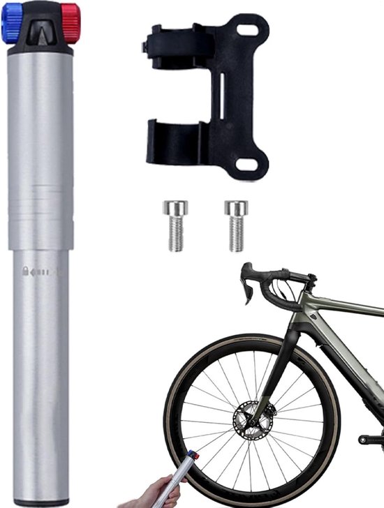 Fietsbandenpomp - Luchtpomp - Outdoor Fietsen - Draagbaar Aluminium - 160PSI - Zilver