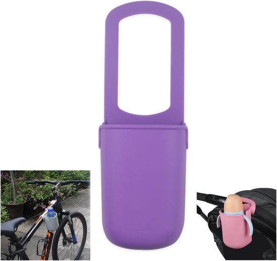 Fietsbekerhouder - Siliconen bekerhouder - Bidonhouder voor op de fiets - Afneembare bidonhouder - Universele draagbare bekerhouder voor buiten - Geschikt voor fietsen - Paars