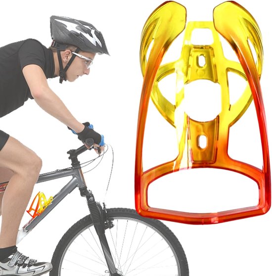 Fietsbekerhouder - Waterfleshouder Fiets - Hydratatie Onderweg - Veilige Drankhouder - 11.4 x 8 x 7.8 cm - Oranje