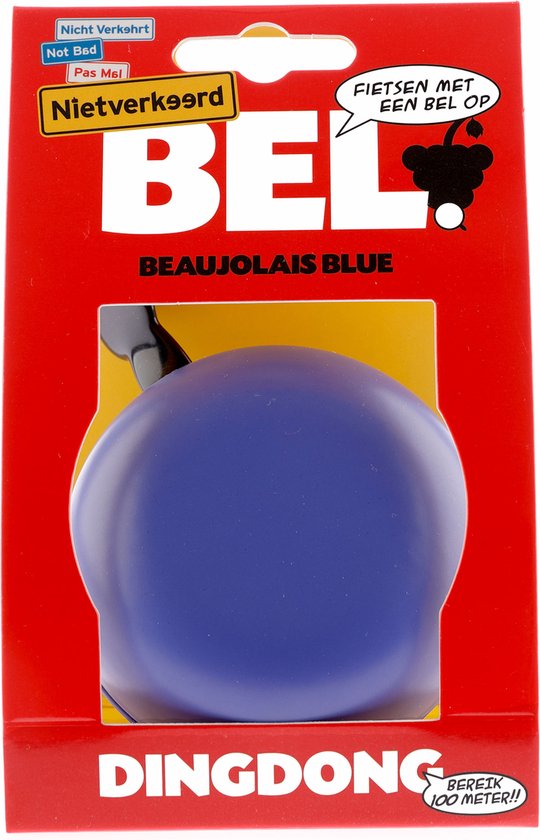 Fietsbel Ding-Dong NietVerkeerd ø80mm - beaujolais blue van Merkloos