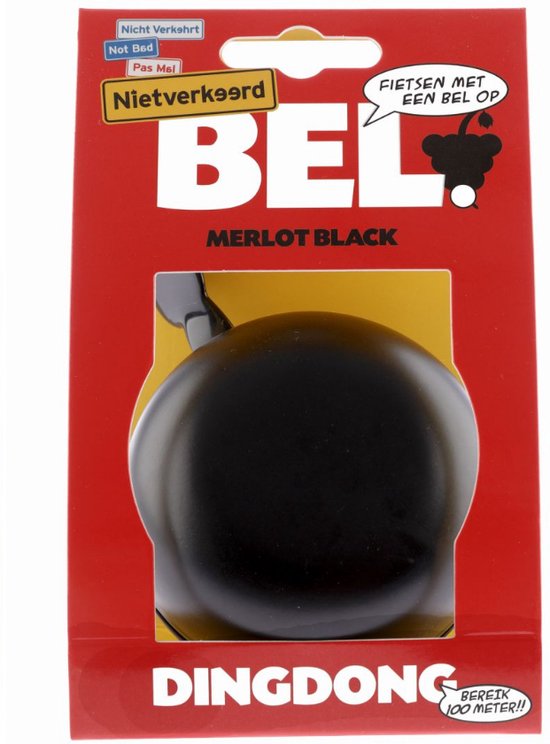 Fietsbel Ding-Dong NietVerkeerd ø80mm - merlot black