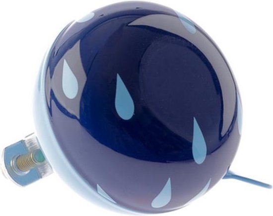 Fietsbel NietVerkeerd - Ding dong - Drops ø60mm - Blauw met witte druppels van Merkloos