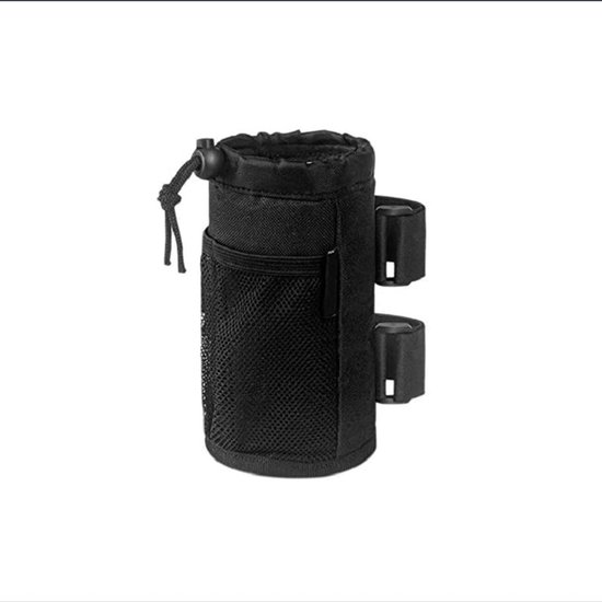Fietsbidontas - bidonhouder - bidonhouder fiets - Fietsbekerhouder - Bidonhouder met klittenband - Fietsbidontas - Fietsaccessoires - Zwart - Polyester