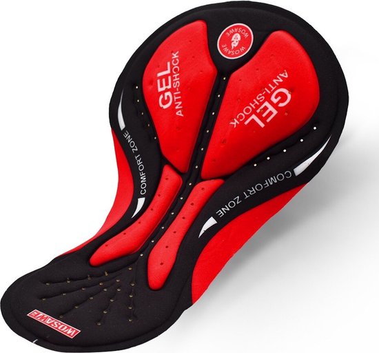 Fietsbroek Zeem - Fiets broek - Fiets Zadel Zeem - Gel Pad - Rood - Universeel van Merkloos