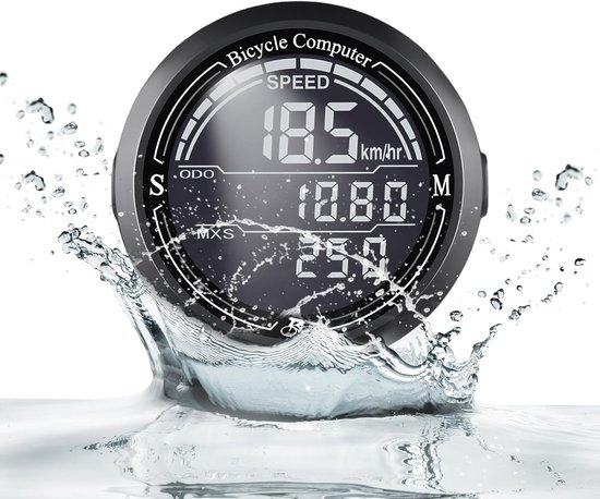 Fietscomputer-kilometerteller fiets-snelheidsmeter fiets-Draadloze fietscomputer - 2,2" LCD-scherm, automatische achtergrondverlichting - Universeel 12 functies, IP67 waterdicht - Fietssnelheidsmeter en kilometerteller, geschikt voor fietsen - Grijs