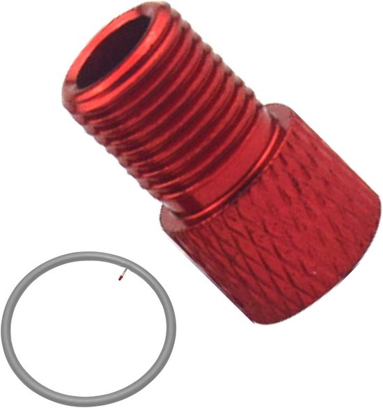 Fietsen Pomp Adapter - Ventiel Converter Dop - Banden Oppompen - Lekvrij Ontwerp - 15 stuks - Rood