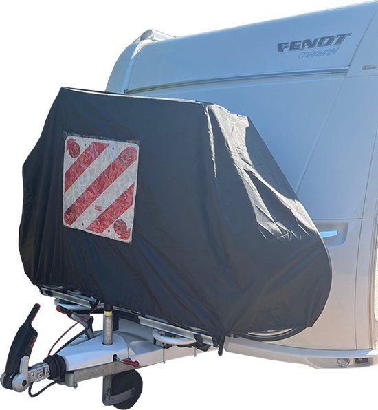 Fietsendrager hoes - Met insteek vak - Hoes voor 1 of 2 fietsen - 300 D polyester - Camper en Caravan - Zwart van ProPlus