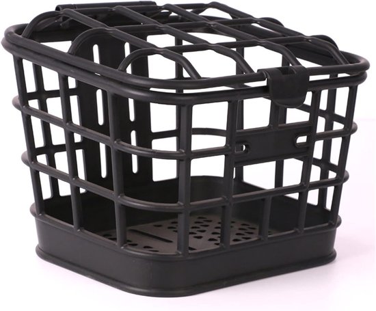 Fietsenmand met Dekselmand, Fiets Voorste Mand, Grote Capaciteit Anti Extrusie Zwart Pc -materiaal Afneembare Fietsmand met Deksel voor Elektrische Fiets van Merkloos