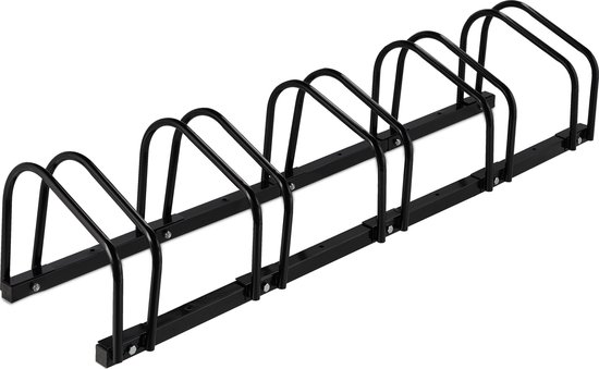fietsenrek grond - voor 5 fietsen - tot 60 mm banden - zwart