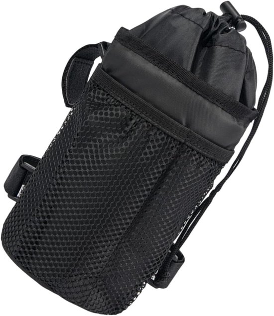 Fietsflessenhouder - Stuur organizer - Hydratatie op reis - Geïsoleerd drankbehoud - 26.5 x 18 x 2 cm - Zwart