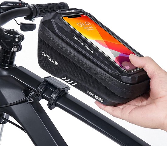 Fietsframetas, waterdicht, fietstas, telefoonhouder, bovenbuistas met TPU touchscreen en regenbestendige afdekking, fietstas voor smartphone onder 6,7 inch van Vikaster