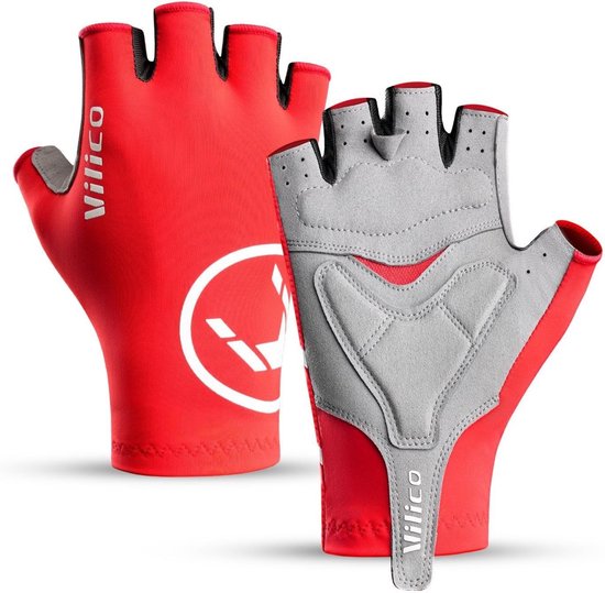 Fietshandschoenen - XL - Geschikt voor een handpalmomtrek van 22-24 cm - Geschikt voor een handpalmbreedte van 9-9,5 cm - Geschikt voor fietsen, dagelijkse sporten, enz. - Racehandschoenen met halve vingers - Schokabsorberend, ademend en slijtvast