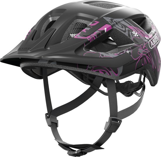 Fietshelm ABUS ADURO 3.0 LED maori blackberry S - 51-55 cm - zwart - Geschikt voor gebruik op elektrische fietsen - stadsfietsen - 295 g