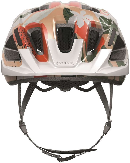 Fietshelm ABUS ADURO 3.0 orange palm L - 58-62 cm - wit - Geschikt voor gebruik op elektrische fietsen - stadsfietsen - 320 g