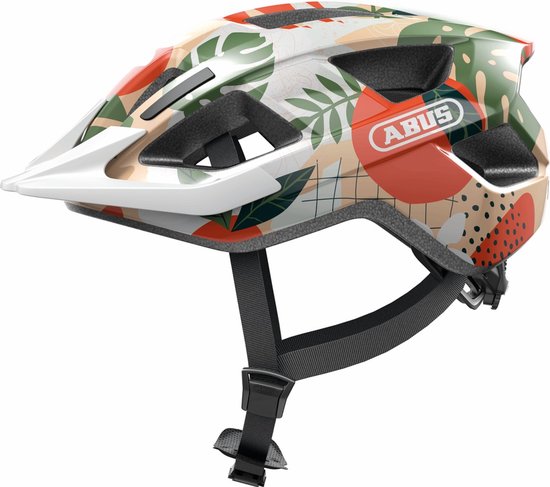 Fietshelm ABUS ADURO 3.0 orange palm S - 51-55 cm - wit - Geschikt voor gebruik op elektrische fietsen - stadsfietsen - 280 g