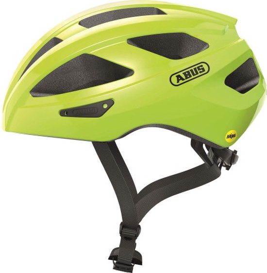 Fietshelm ABUS MACATOR MIPS signal yellow S - 51-55 cm - geel - Geschikt voor gebruik op elektrische fietsen - stadsfietsen - 290 g