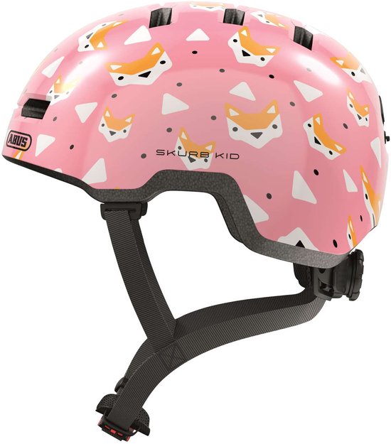 Fietshelm ABUS SKURB Kid rose foxes M - 50-55 cm - pink - Geschikt voor gebruik op kinderfietsen - 250 g