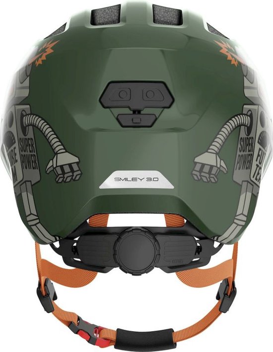 Fietshelm ABUS SMILEY 3.0 green robo M - 50-55 cm - grijs - Geschikt voor gebruik op kinderfietsen - 240 g