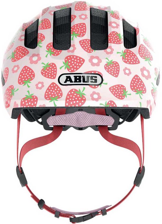 Fietshelm ABUS SMILEY 3.0 LED rose strawberry M - 50-55 cm - pink - Geschikt voor gebruik op kinderfietsen - 250 g