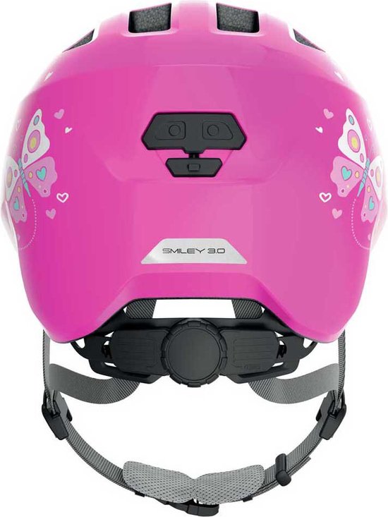 Fietshelm ABUS SMILEY 3.0 pink butterfly M - 50-55 cm - pink - Geschikt voor gebruik op kinderfietsen - 240 g