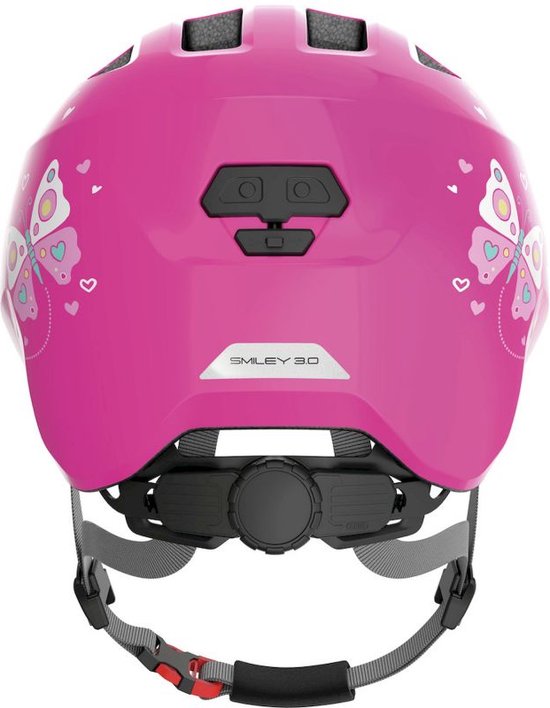 Fietshelm ABUS SMILEY 3.0 pink butterfly S - 45-50 cm - pink - Geschikt voor gebruik op kinderfietsen - 220 g