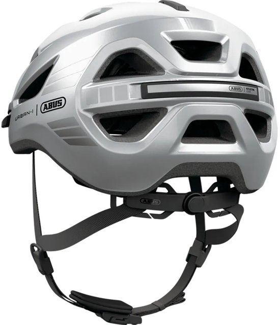 Fietshelm ABUS URBAN-I 4.0 LR signal silver M - 54-58 cm - zilver - Geschikt voor gebruik op elektrische fietsen - stadsfietsen - 260 g