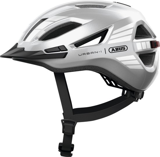 Fietshelm ABUS URBAN-I 4.0 signal silver M - 54-58 cm - zilver - Geschikt voor gebruik op elektrische fietsen - stadsfietsen - 270 g