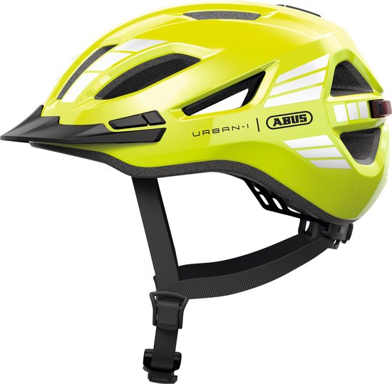 Fietshelm ABUS URBAN-I 4.0 signal yellow L - 57-61 cm - geel - Geschikt voor gebruik op elektrische fietsen - stadsfietsen - 290 g