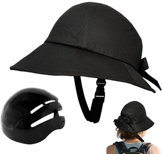 Fietshelm Dames - Hoed Helm - Dagelijks Sporten - Afneembare Verstelbaar - 58-60 cm Omtrek - Zwart