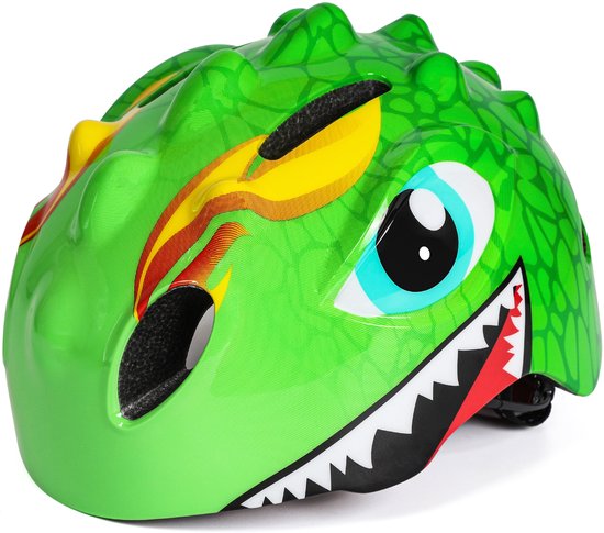 Fietshelm Kind Lichtgroen - Kinderhelm Dino XS 46/51cm Kinderfietshelm van Merkloos