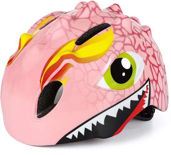 Fietshelm Kind Meisjes Roze Helm Kinderen - Kinderhelm Dino XS 46 - 51cm