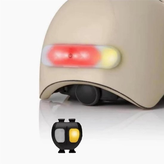 Fietshelm Verlichting - Knipperlichten Scooter - Verkeersveiligheid Verbeteren - Afstandsbediening Stuur - 12x3x1 cm - Wit