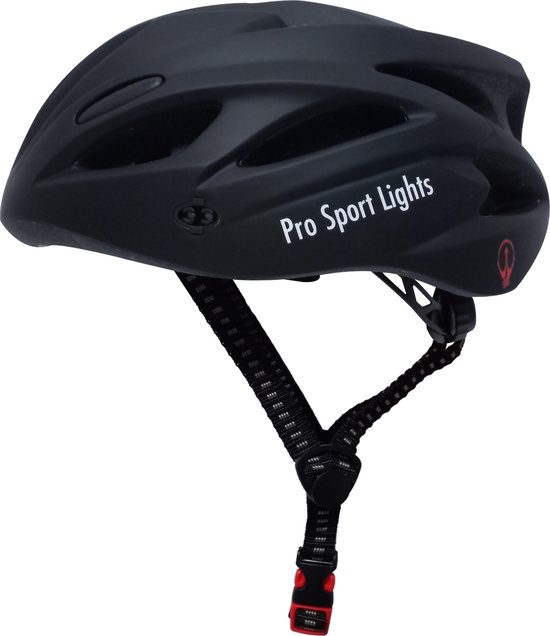 Fietshelm Volwassenen Pro Sport Lights Matt Zwart - Heren/Dames - Medium 55/58cm