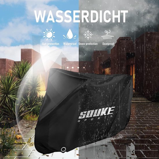 Fietshoes, waterdicht, fietshoezen voor het opbergen van buiten, Oxford-weefsel met slotgat, beschermhoes voor alle soorten fietsen, 180 x 60 x 90 cm van FIETSHOES