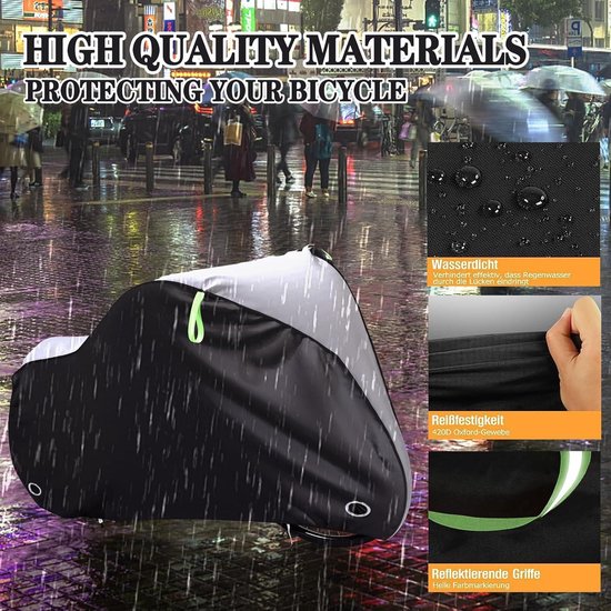 Fietshoes waterdicht XXXL - Hoogwaardige fietsbeschermhoes voor e-bike en vouwfiets - Regenbescherming met tas - 1 2 3 fietsen Bakfiets hoes van FIETSHOES